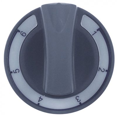 knob switch 7-position ø 60mm shaft ø 6x4,6mm shaft flat upper grey