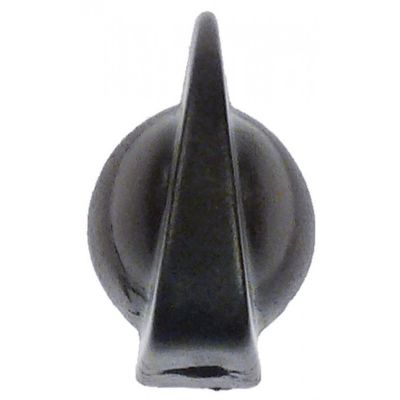 knob ø 19mm shaft ø 6x4,6mm shaft flat bottom black laundry technology