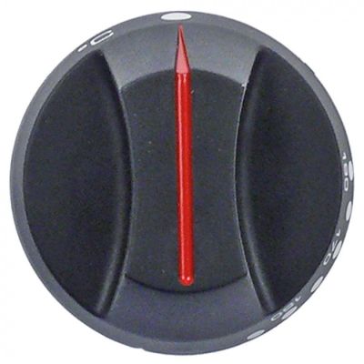 knob thermostat 140-190°C ø 66mm shaft ø 5x7mm shaft flat upper black