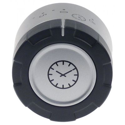 knob timer 0-60min ø 55mm shaft ø 6mm shaft flat upper silver