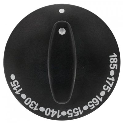 knob t.max. 185°C 115-185°C ø 79mm shaft ø 6x4,6mm shaft flat upper black for fryer