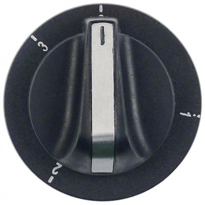 knob 0-3 ø 72 mm shaft ø 6x4.6mm shaft flat upper black