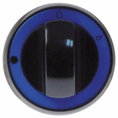 buton robinet de gaz fără flacără de aprindere ø 72mm ax ø 8x6,5mm aplatizare sus negru