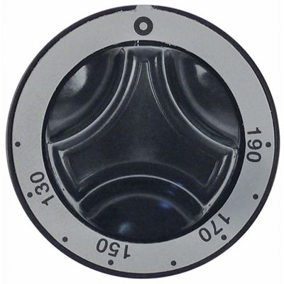 buton termostat T.max. 190°C 130-190°C ø 65mm ax ø 6x4,6mm aplatizare sus negru pentru friteuză