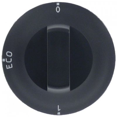 buton ø 50mm ax ø 6x4,6mm aplatizare sus unghi de rotație 180° negru