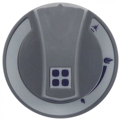 buton robinet de gaz cu flacără de aprindere ø 70mm ax ø 8x6mm aplatizare sus gri