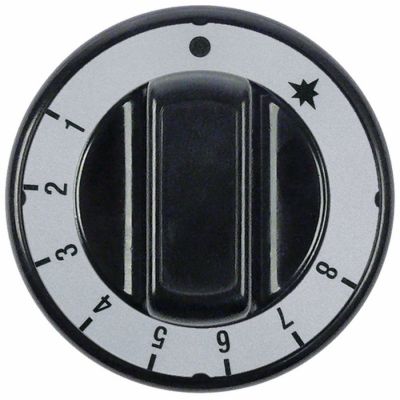 Buton universal ø 70 mm, pentru robinet de gaz termostatat, simboluri 1-8, ax ø 10x8 mm - 112878 