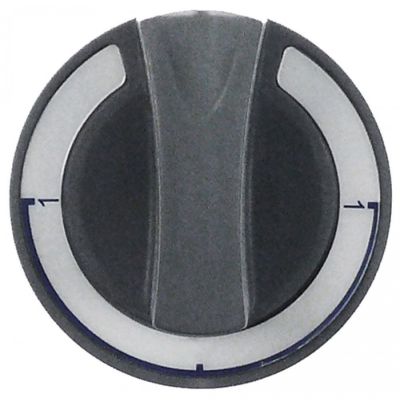 buton comutator 1-0-1 ø 60mm ax ø 6x4,6mm aplatizare stânga gri
