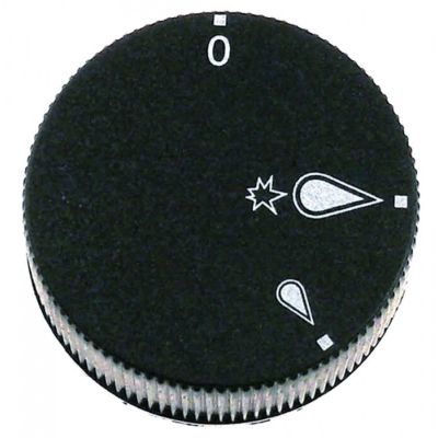 Buton robinet de gaz ø 42 mm, ax ø 6x4,6 mm, RM-Gastro, tesitura sus - 112928