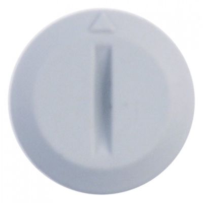knob ø 22mm shaft ø 6x4,6mm shaft flat vertical white