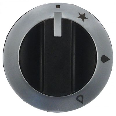 buton robinet de gaz cu flacără de aprindere T.max.°C ø 75mm ax ø 8x6mm negru/argintiu
