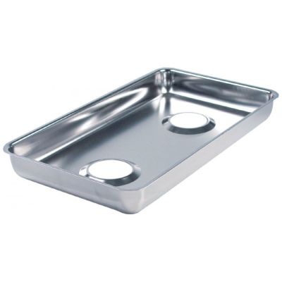 spillage tray L 560 mm W 330 mm H 60 mm ø 85 mm hole ø 85 mm hole distance 285 mm stainless steel