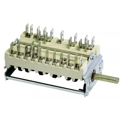operation switch 5 operating positions changeover switch 8-pole 16A shaft ø 6x4,6mm