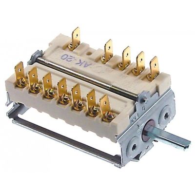 Comutator - selector  cu 3 pozitii, 0-1-2, 16 A, ax ø 6x4.6 mm, 49.53915.500 - 300178
