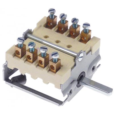 operation switch 4 operating positions 4-pole at 250V 16A shaft ø 6x4,6mm shaft length 23mm
