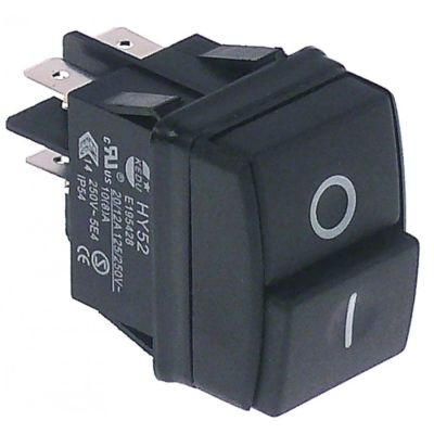 Intrerupator 30x22 mm, 2NO, 250 V, 12 A, simbol 0-1 negru - 301086