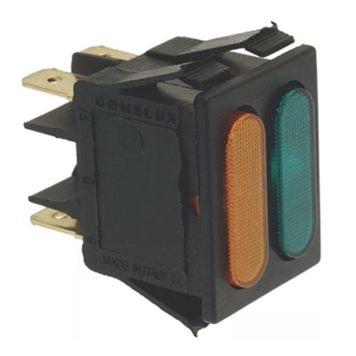 Lampa indicatoare dubla rosu si verde, 230V, montare 30x22 mm - 301138