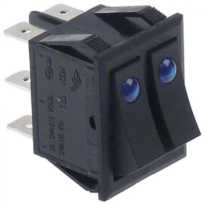 rocker switch 30x22mm 1NO/NO 250V 16A with LED connection male faston 6,3mm