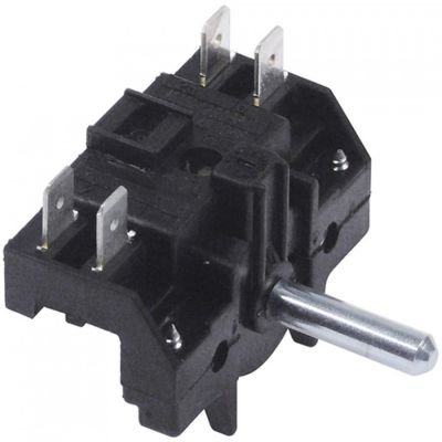 Intrerupator rotativ - selector cu 2 pozitii si 1 contact 16 A, ax ø 6x4,6 mm - 301280