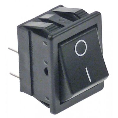 rocker switch 28,5x22mm black 2NO 240V 16A 0-1 connection male faston 6,3mm