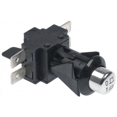 push switch mounting ø 16mm chrome 2NO 250V 16A connection male faston 6,3mm