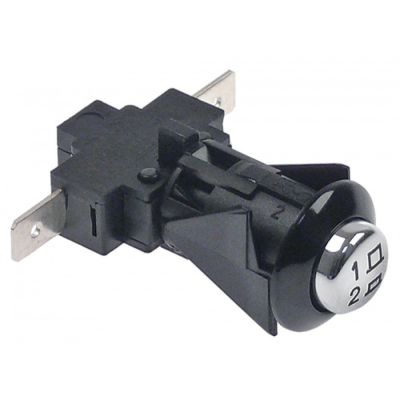 push switch mounting ø 16mm chrome 1NO 250V 16A connection male faston 6,3mm