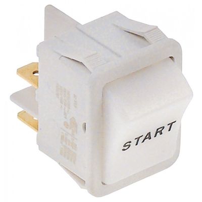 momentary rocker switch 30x22mm white 1NO 250V 16A start connection male faston 6,3mm