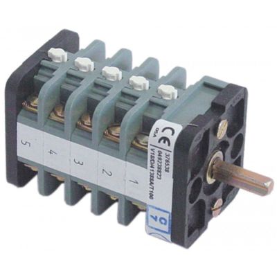 rotary switch 4 0-1-2-3 sets of contacts 10 400V 18A shaft ø 6x6mm shaft length 23mm shaft square