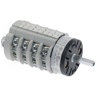 rotary switch 6 operating positions 0-1-2-3-4-5 8 groups type  400V 16A shaft ø 5x5mm