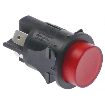 Intrerupator buton ø 25 mm, contacte 2NO, 250 V, 16 A, rosu - 345037