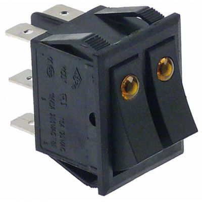 Intrerupator basculant cu LED galben, cu 2 contacte 16 A, 250 V, montare 30 x 22 mm - 345599