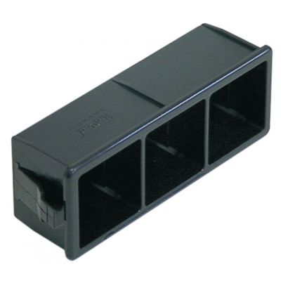 element holder 3-fold 28,5x77,5mm black - Code 345603