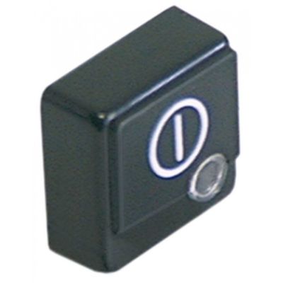 push button 23x23mm black symbol main switch - Code 345607
