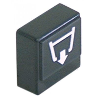 push button 23x23mm black symbol drain pump - Code 345613