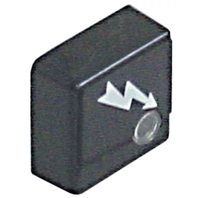 push button 23x23mm black symbol flash - Code 345660