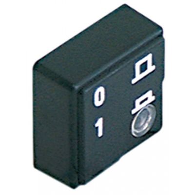 push button 23x23mm black symbol 0-1 - Code 345727