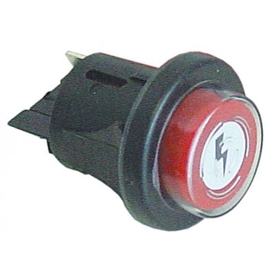 momentary push switch mounting ø 25mm red 1NO 250V 16A with cover cap ignition
