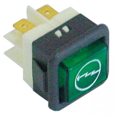 indicator lamp 26,5x25,5mm 230V green - Code 345853