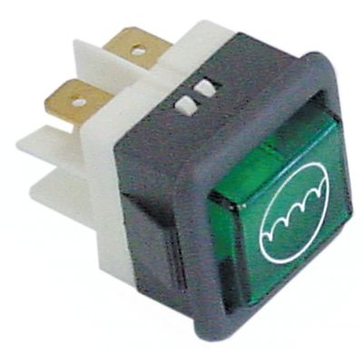 indicator lamp 26,5x25,5mm 230V green - Code 345854