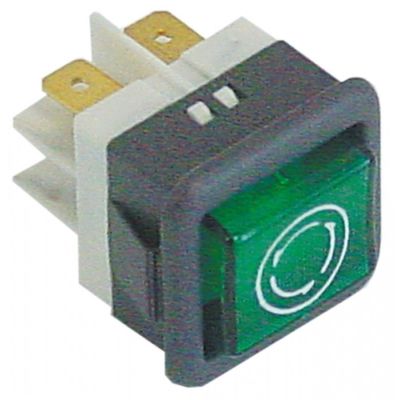 indicator lamp 26,5x25,5mm 230V green - Code 345855