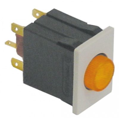 push switch 30x22mm yellow 2NO 250V 16A illuminated, indicator light 24V