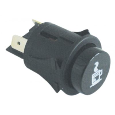 Intrerupator buton, ø 25 mm, 2NO, 250 V, 16 A, negru - 346039
