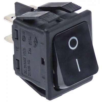 Buton intrerupator basculant fara retinere, contacte 2NO, 16 A, 230 V, montare 30 x 22 mm, negru - 346068