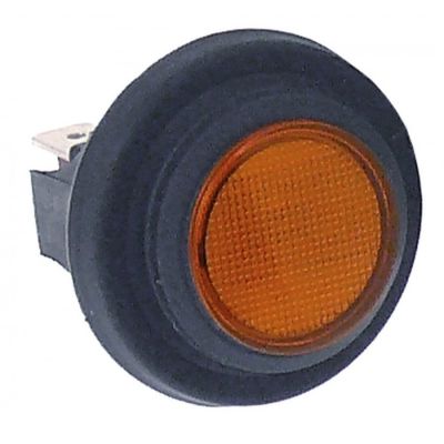 Intrerupator buton portocaliu, montare ø 25 mm, contacte 2 NO, 250 V, 16 A, max. 125 °C - 346094