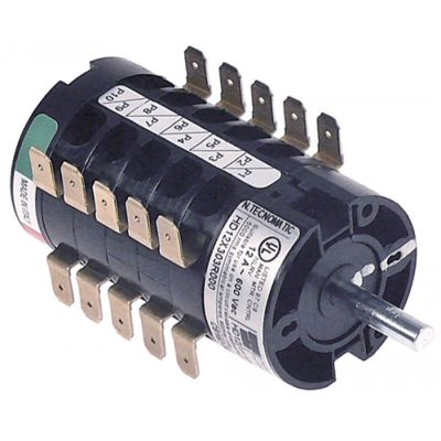 rotary switch 6  10 type HD12X303R000 600V 12A shaft ø 6mm shaft length 22mm shaft round