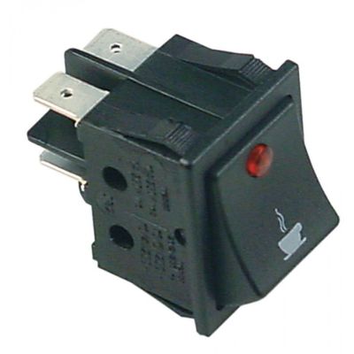 Intrerupator basculant cu contacte 2NO, 16 A, 250 V, montare 30x22 mm, cu lumina rosie - 346110