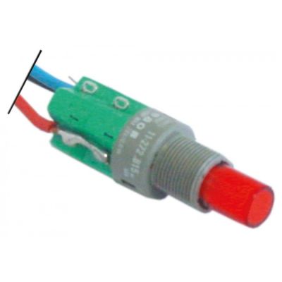 push switch mounting ø 12mm red 1NO 250V 5A connection cable environment temperature max. 85°C