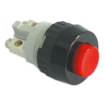 Intrerupator cu buton, fara retinere, contact 1NC, 250 V, 0,7 A, montare ø 15,2 mm - 346155