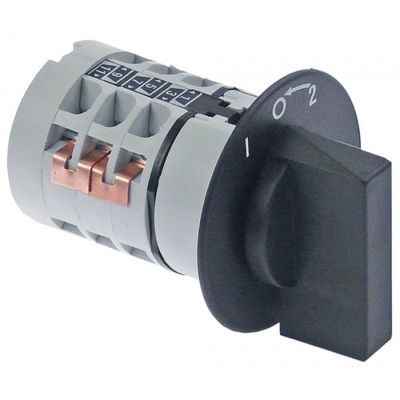 rotary switch 3  1-0-2 momentary sets of contacts 6  type  600 V 12 A shaft ø 5x5mm