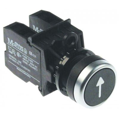 momentary push switch black ø 22,5mm 1NO/1CO arrow momentary